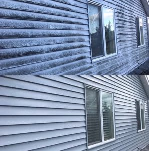 siding cleaning before and after